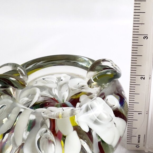 Kent Helms Vintage Signed Art Glass Paperweight Abstract Floral Studio Crafted - Picture 11 of 11